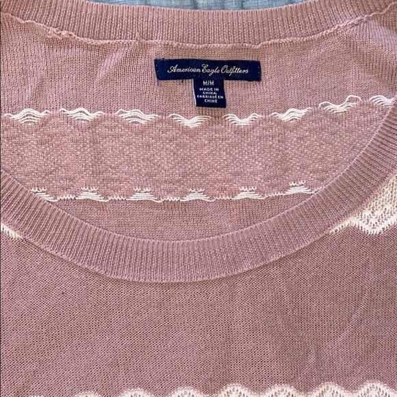 AMERICAN EAGLE | Pink Striped Sweater - Picture 3 of 3